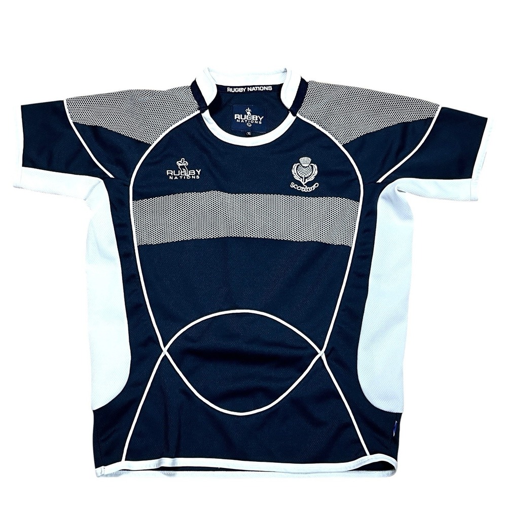 Rugby Nations Scotland Jersey Mens S Short Sleeve Breathable Embroidered